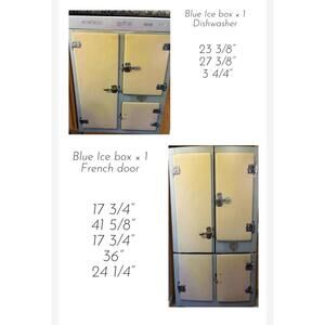 Blue ice box look a like magnetic wrap for French Door Fridge & Dishwasher